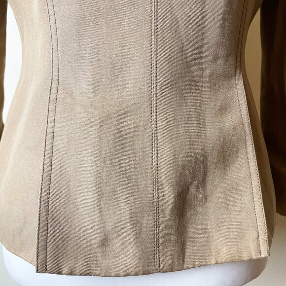 Cache Linen Blend Vintage Tan Pant Suit | Size XS for jacket; 0 for pants | EUC - Picture 6 of 15